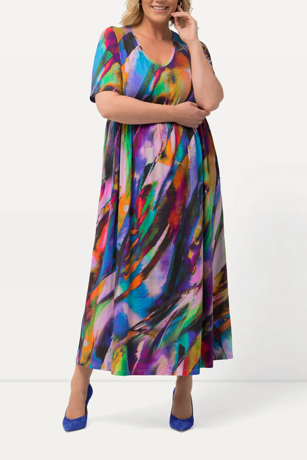V-Neck Short Sleeved Dress