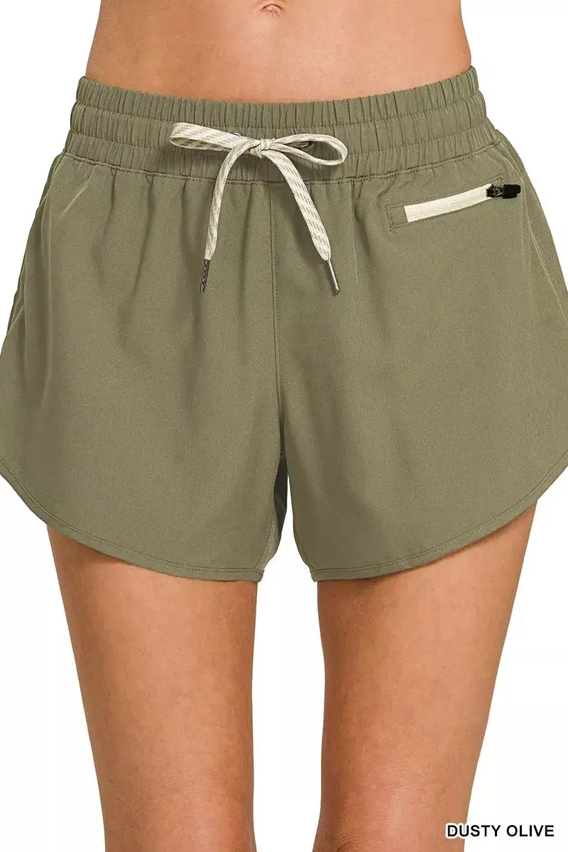 Soft Woven Lined Shorts With Zip Coin Pocket