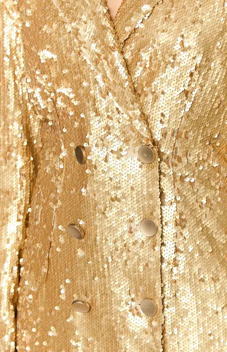 Long Sleeve Sequin Mini Blazer