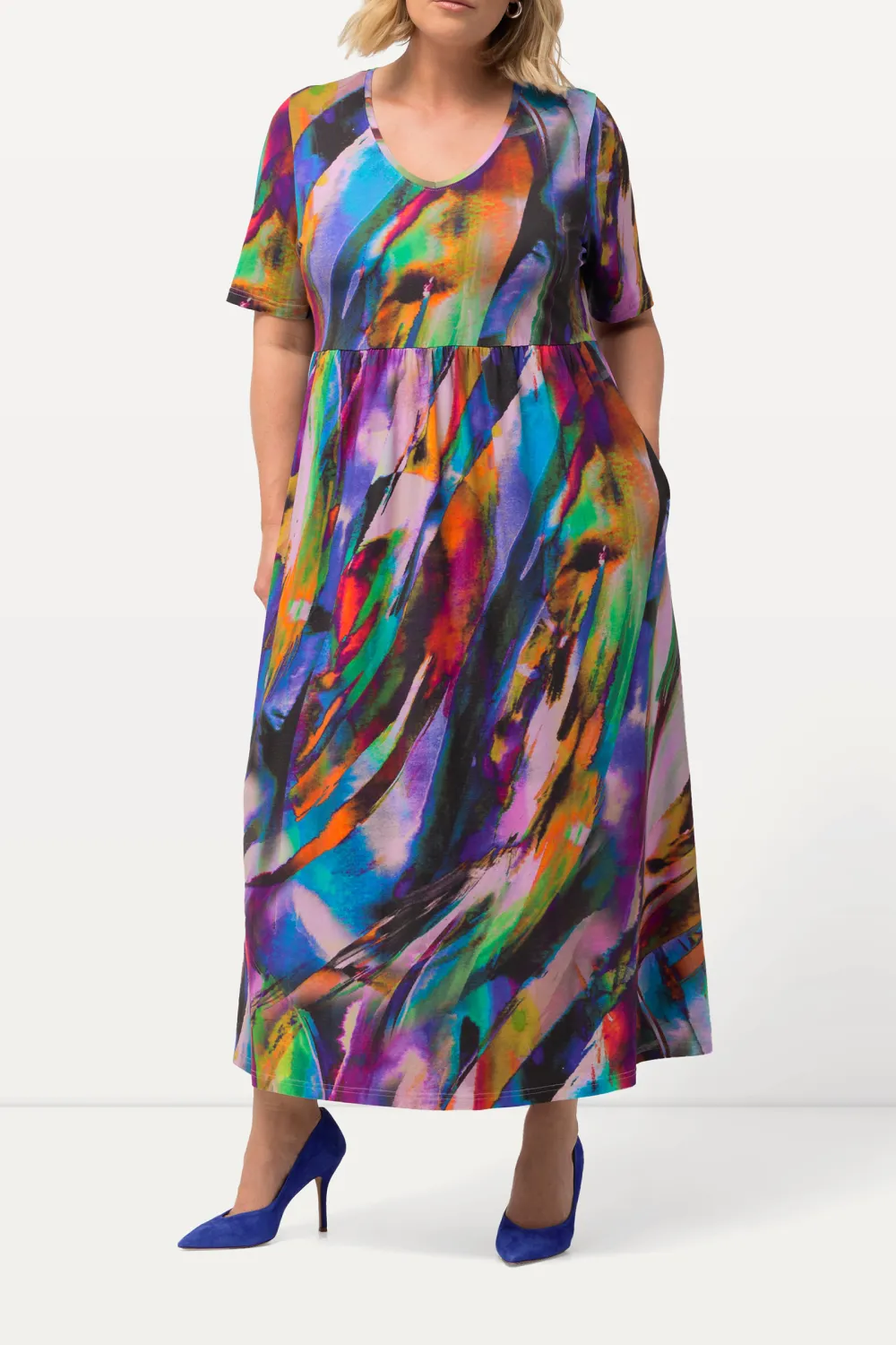 V-Neck Short Sleeved Dress