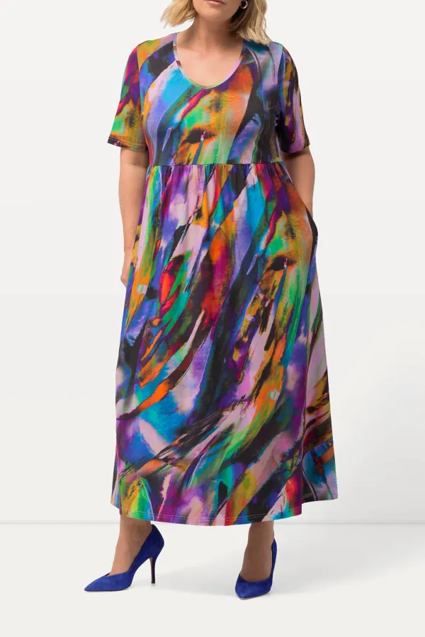 V-Neck Short Sleeved Dress