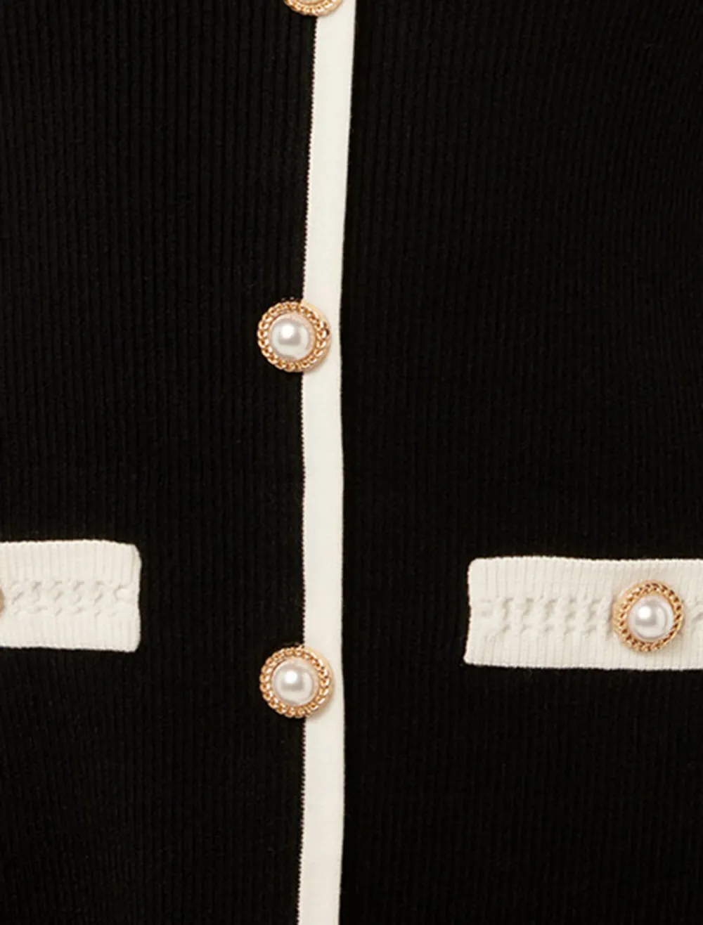 Black Contrast Knit Mini Dress