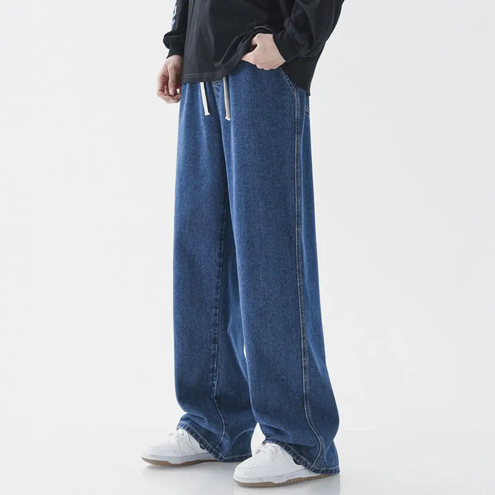 Relaxed Denim Wide Leg Pants
