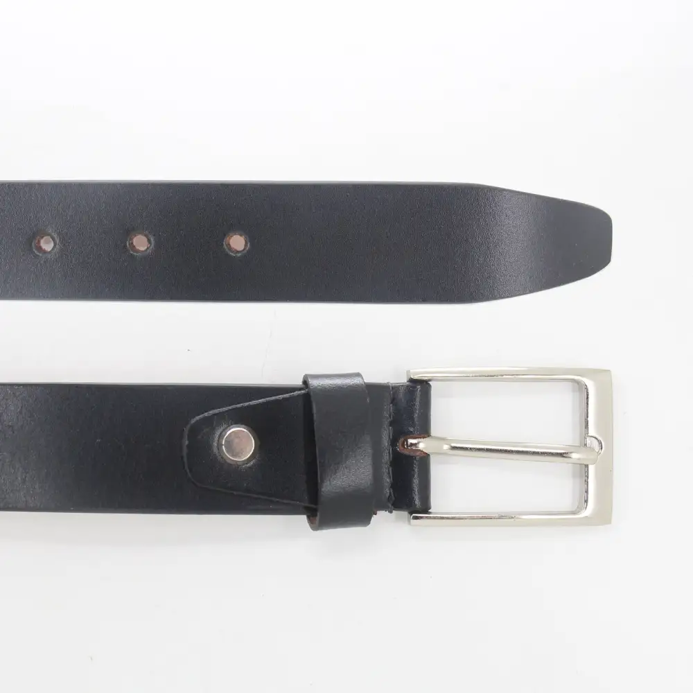 Plain Metal Buckle Leather Belt