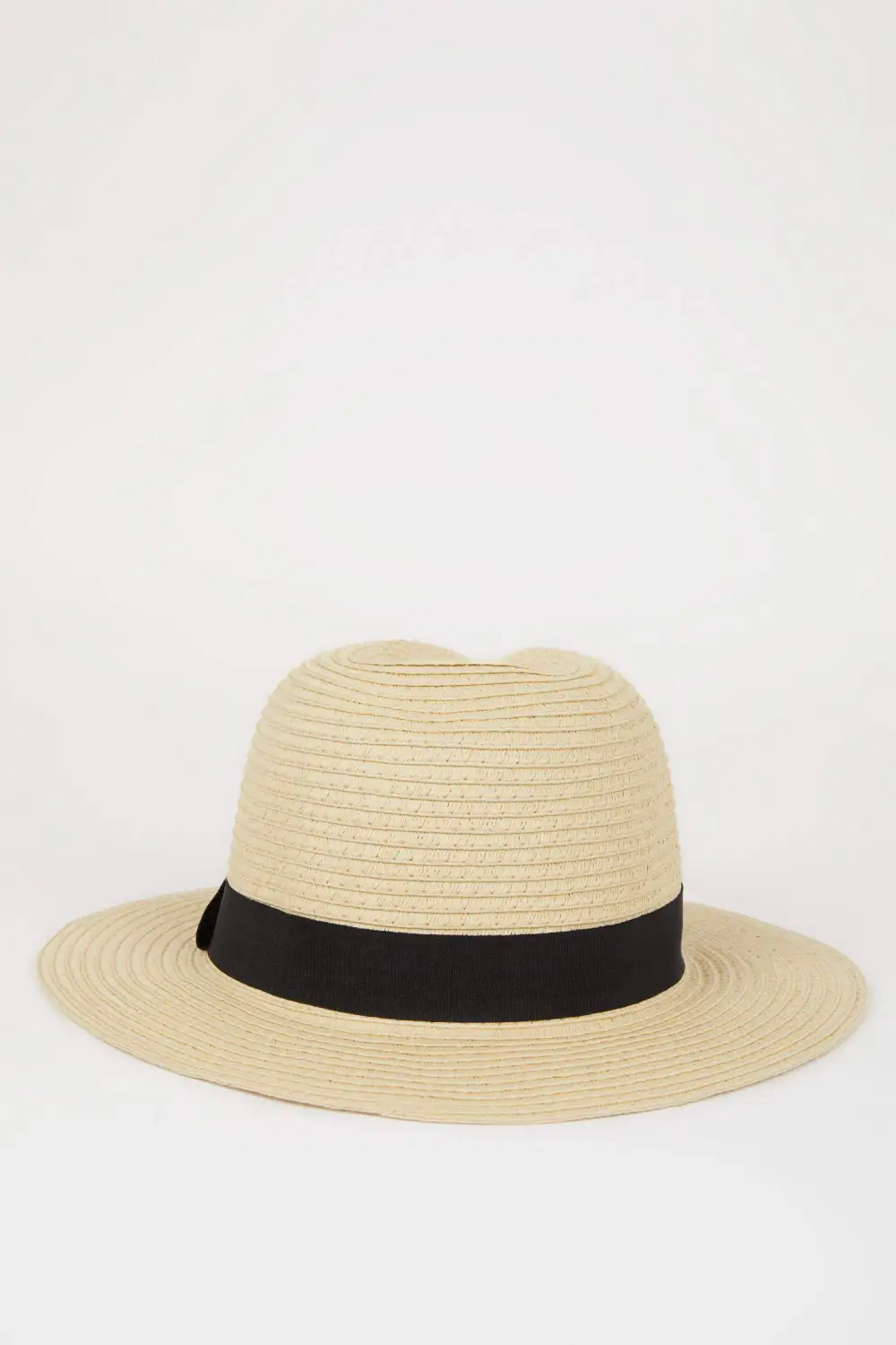 Ladies' Black Ribbon Woven Hat