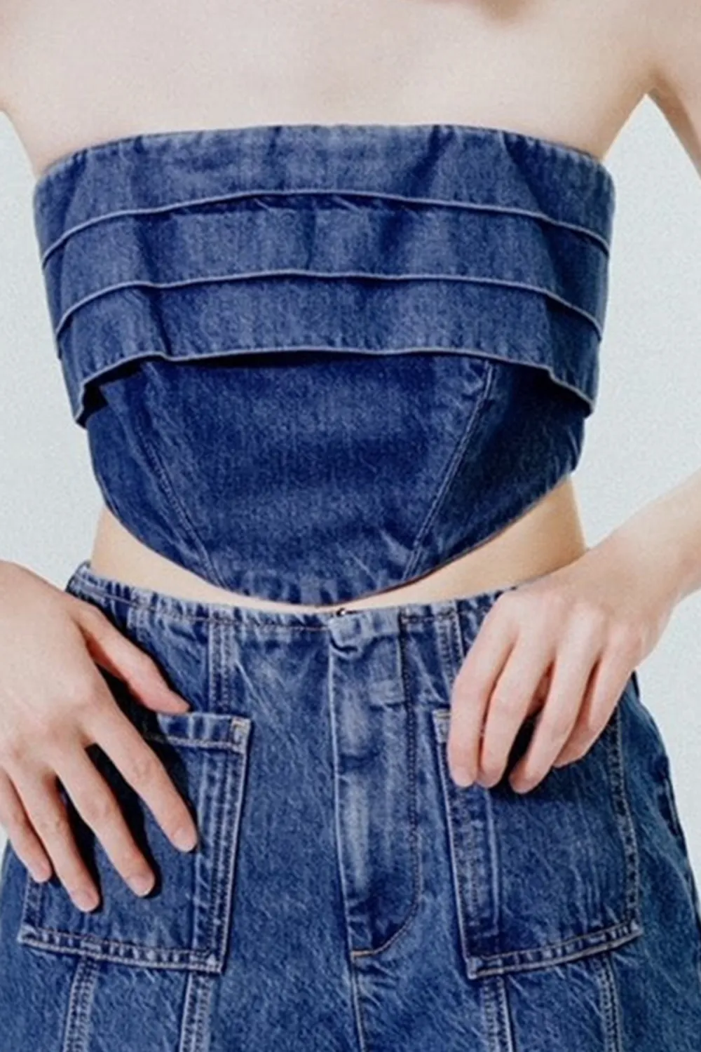 Off The Shoulder Denim Bustier