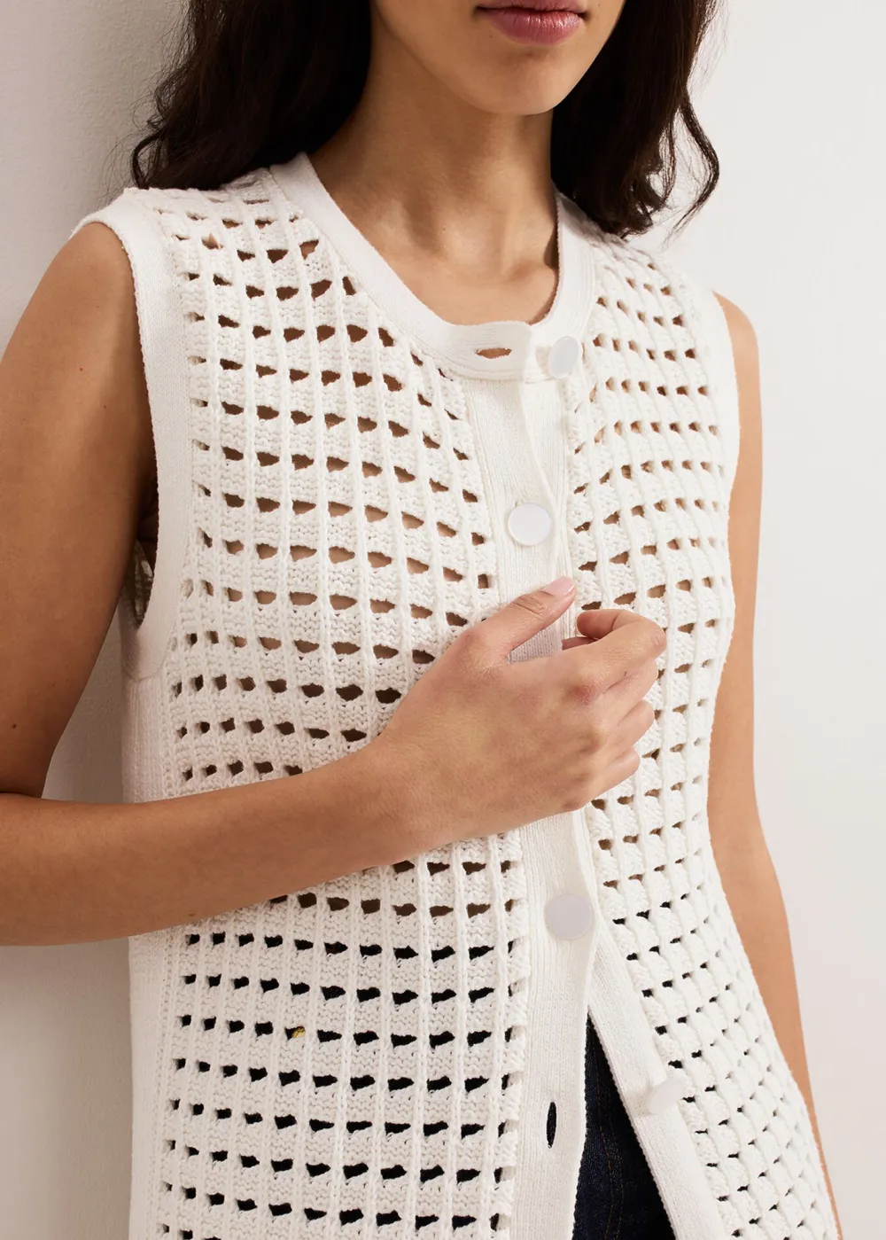 Knitted Open-Work Women's Top