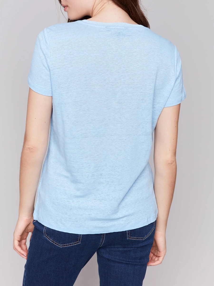 Cool Linen Breathable V-Neck Short Sleeves