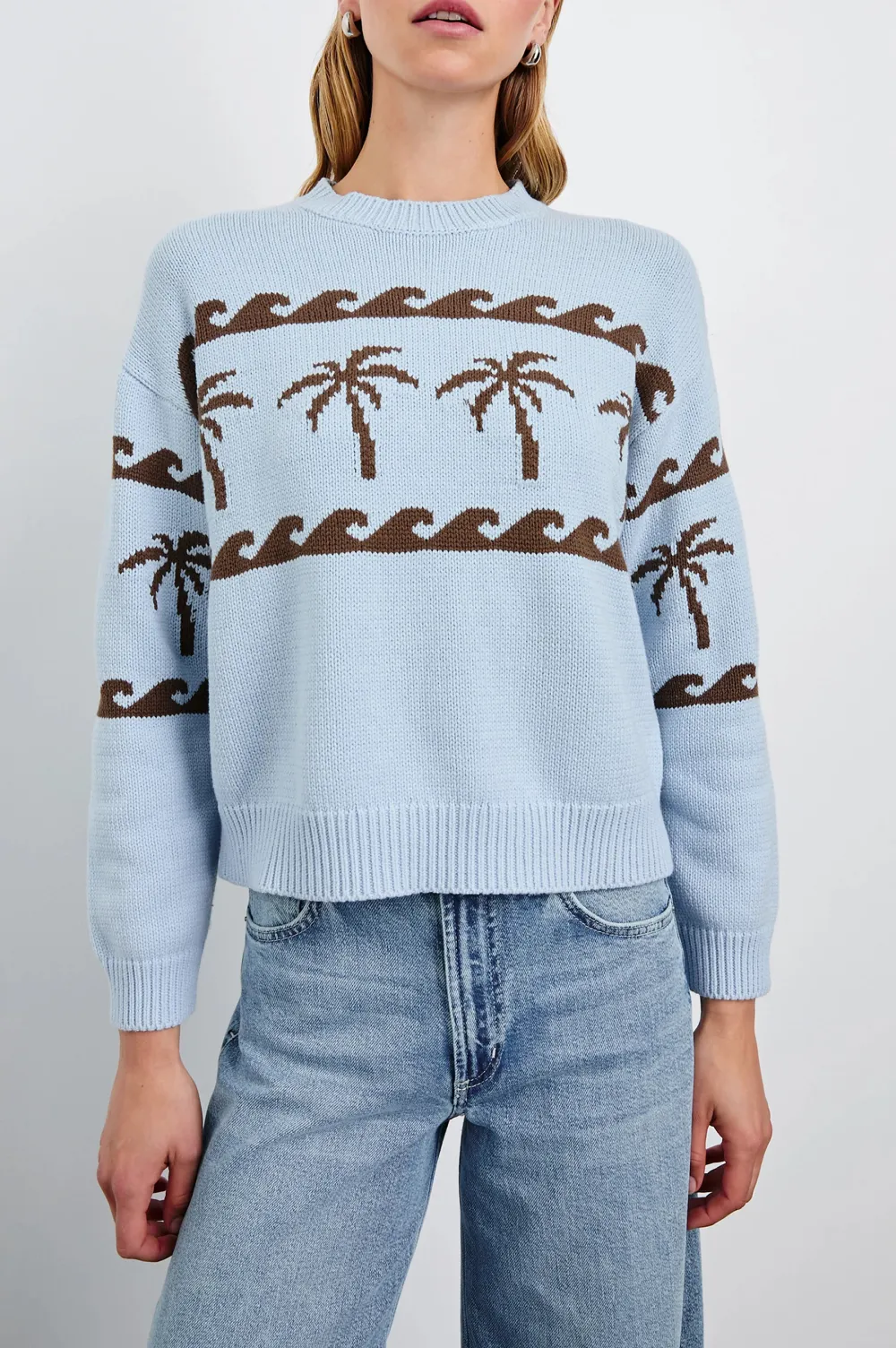 Cute Floral Embroidery Women's Loose Sweater