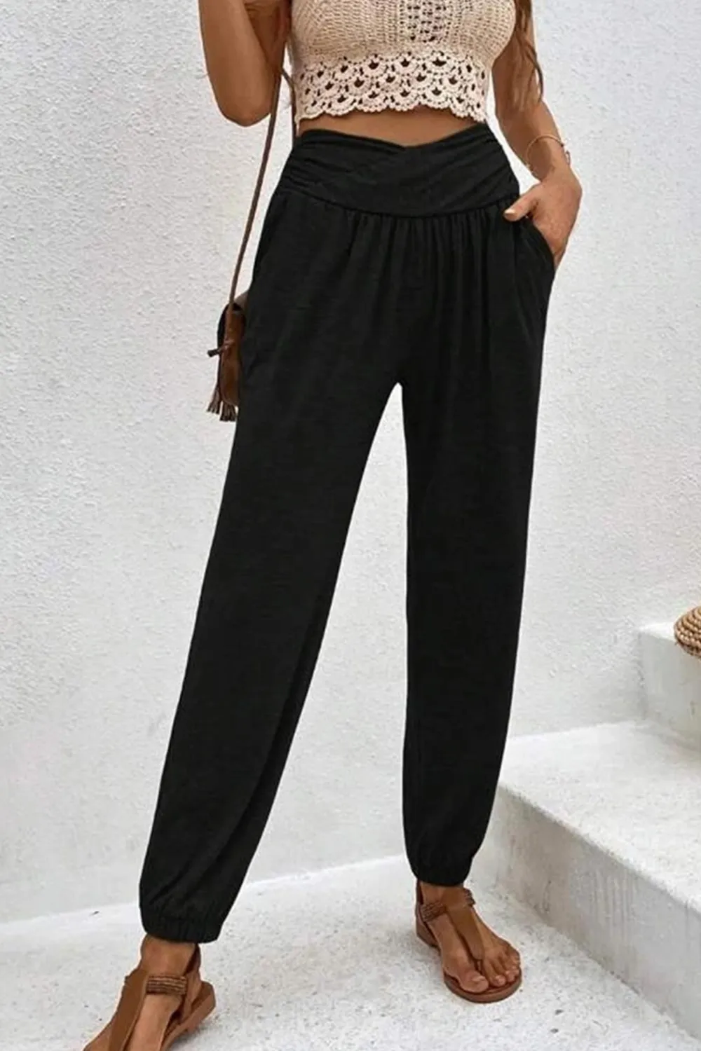 Gathered Waist Flow Pants