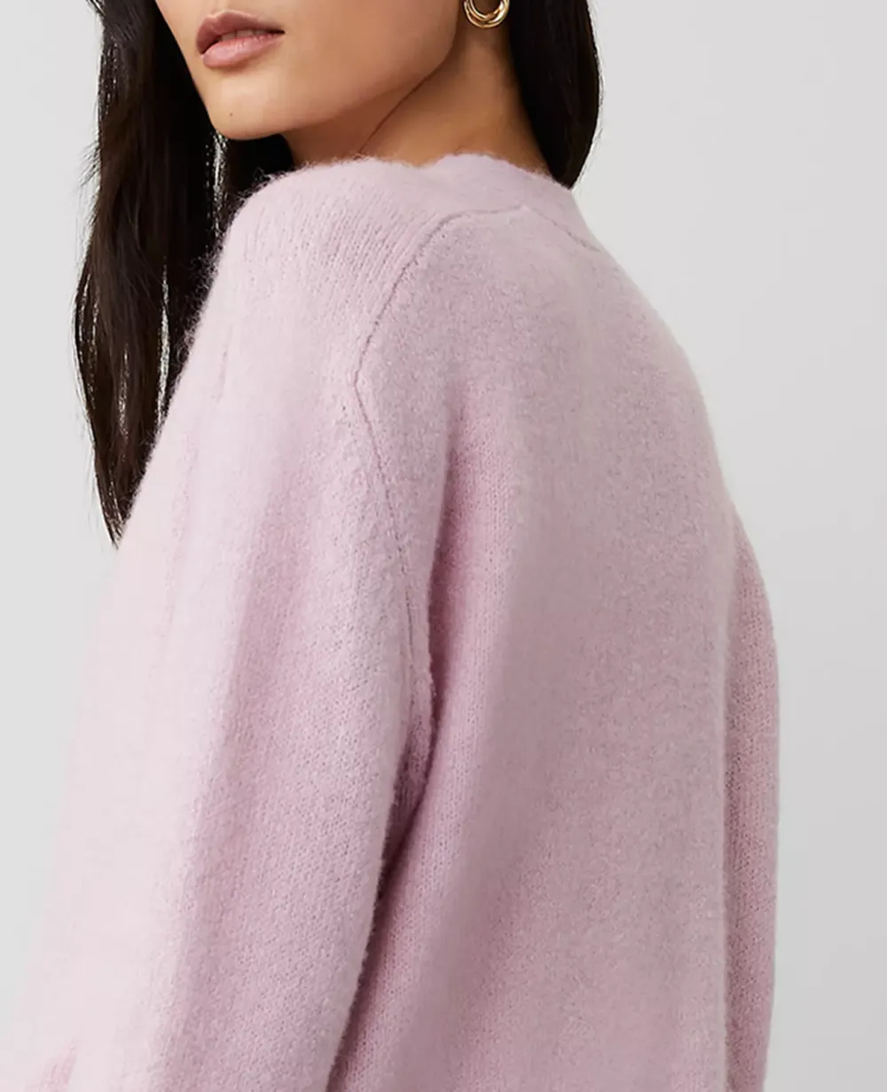 V-Neck Fragrant Lilac Cardigan