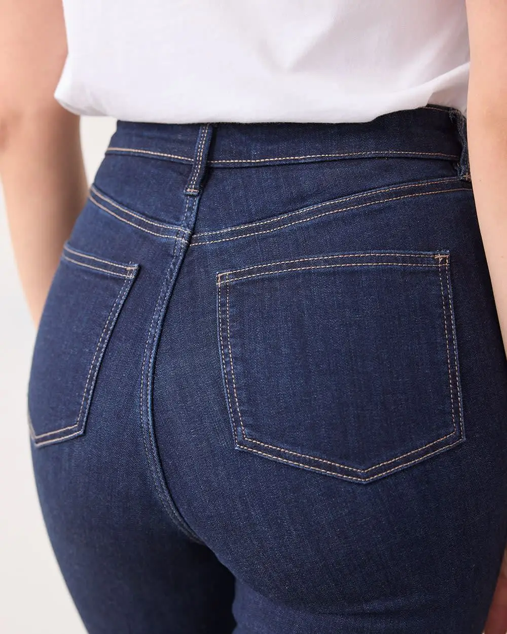 Medium Denim Skinny-Leg High-Rise Jean