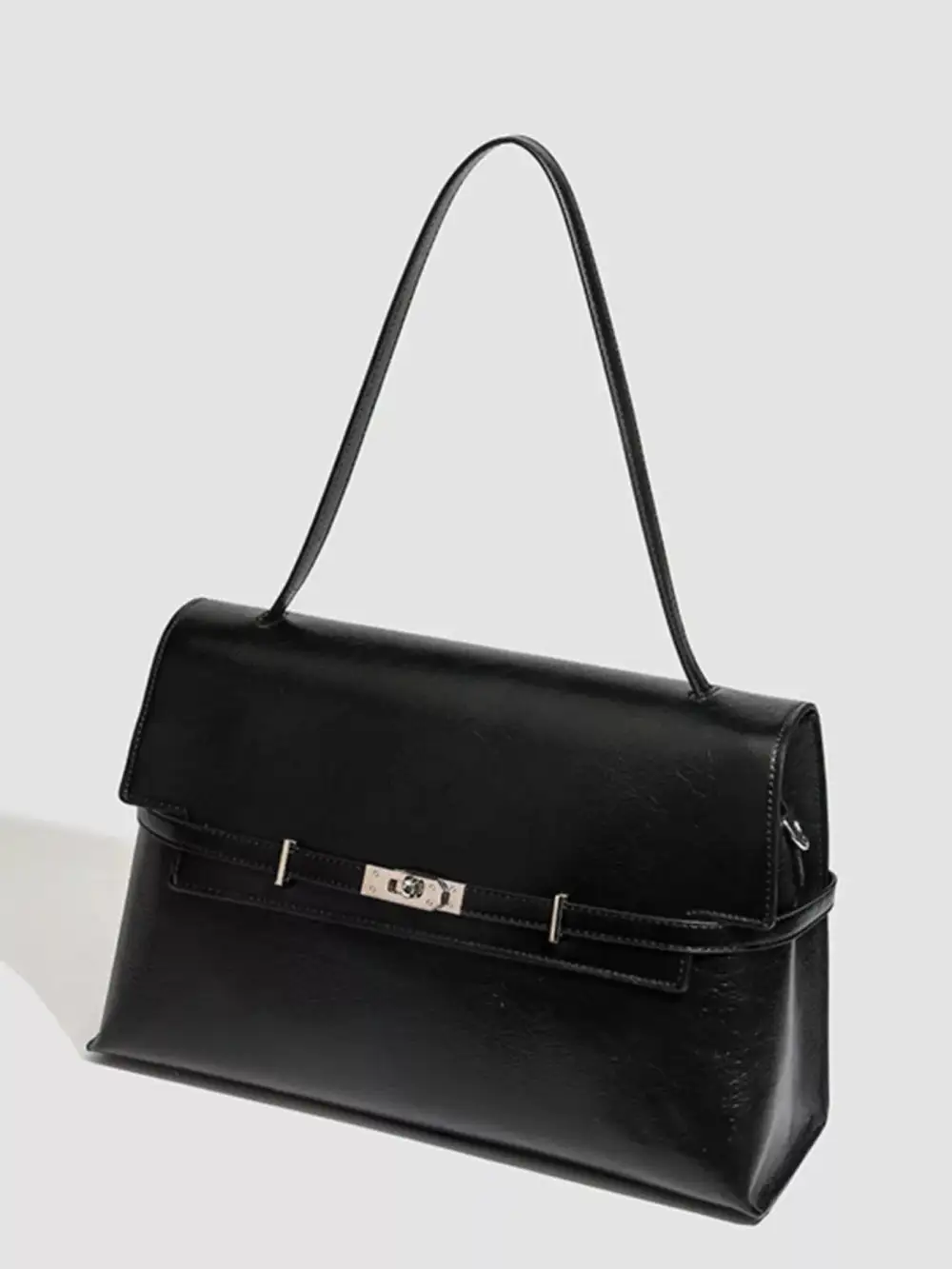 Buckle Leather Shoulder Bag