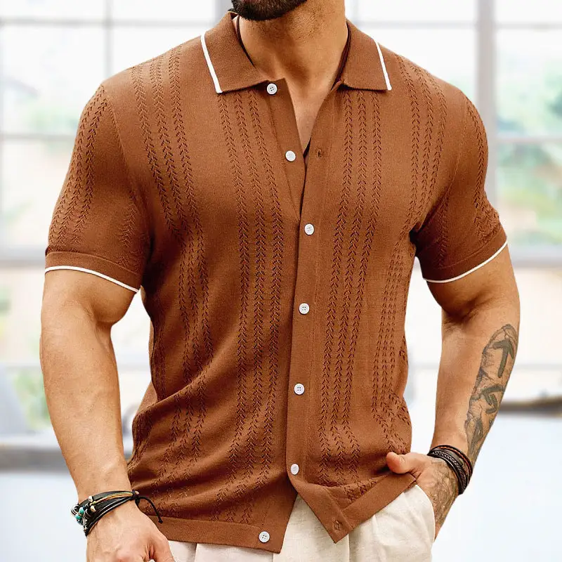 Jacquard Pattern Knit Shirt
