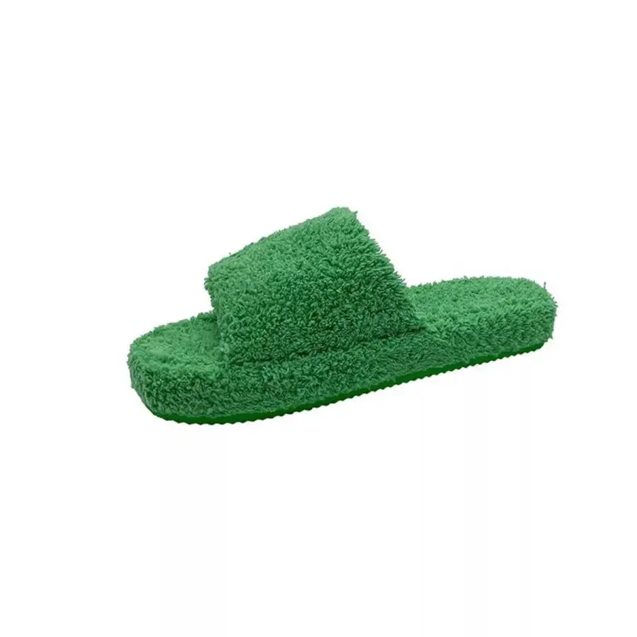 Textured Open Toe Platform Slippers