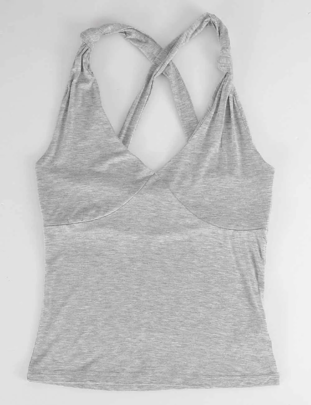 Chic Twisted Strap V Neck Cross Back Sleeveless Top