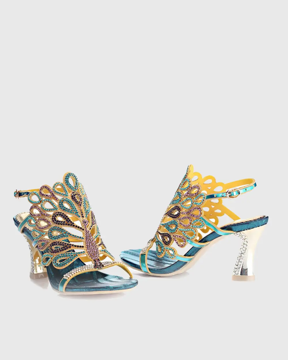 Peacock Wing Strap Sandals