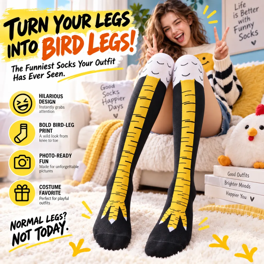 Funny internet celebrity chicken leg socks fitness exercise slimming leg long tube socks