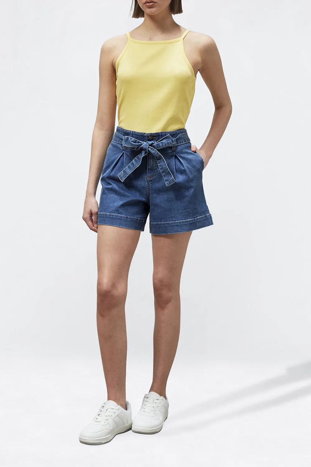 Regular Fit Washed Denim Shorts