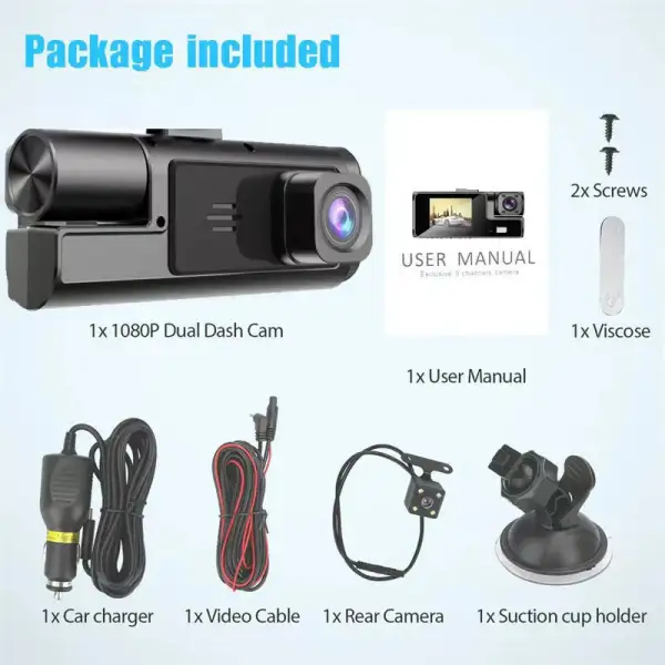 Full HD 1080P Windshield-Mounted Dashcam for Cars