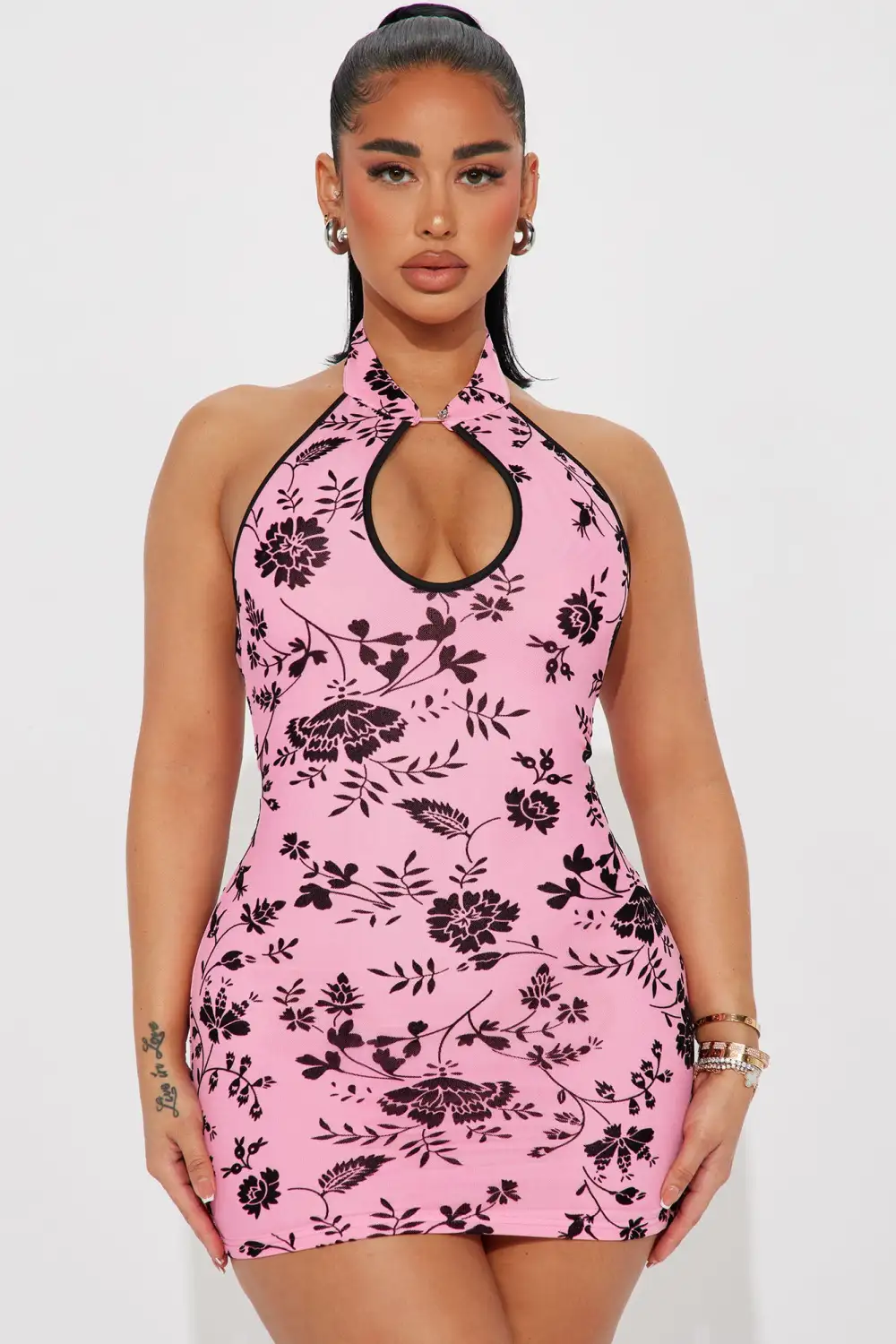 Olivia Mesh Mini Dress - Pink