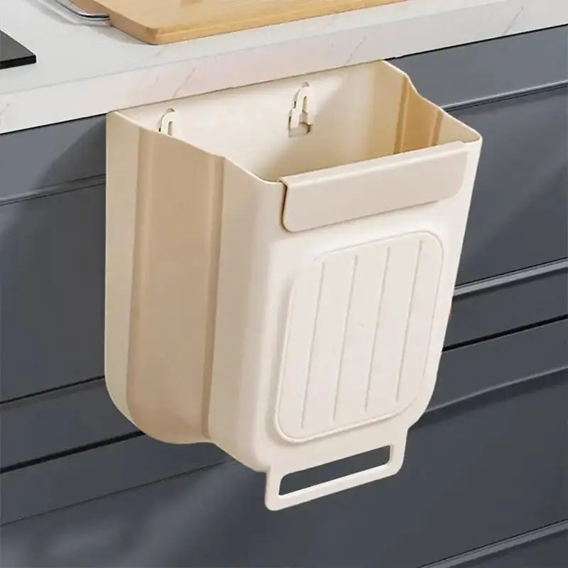 Wall-Mounted Collapsible Kitchen Trash Can – Household Waste Sorting Bin for Cabinet Doors or Walls