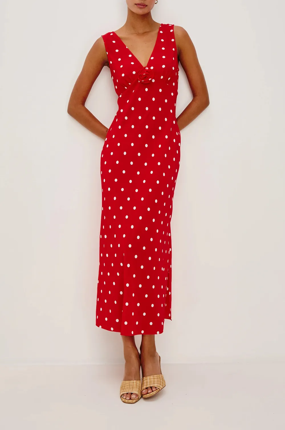 Retro Polka Dot V-Neck Elegant Dress