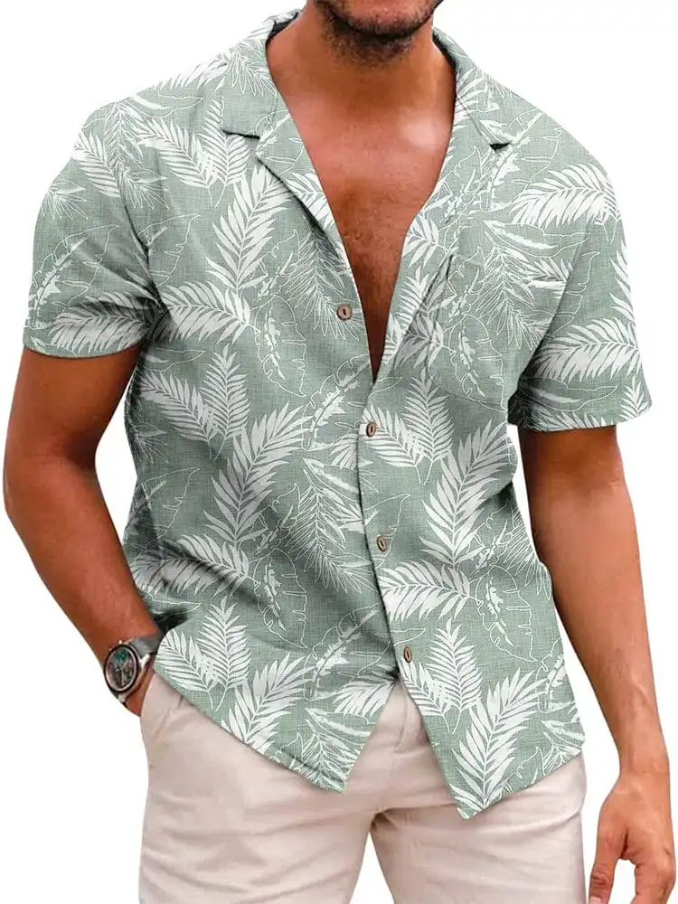 Soft Weave Cotton Linen Printed Shirt