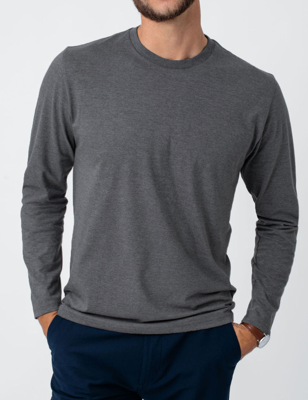 Carbon Grey Long Sleeve Crew