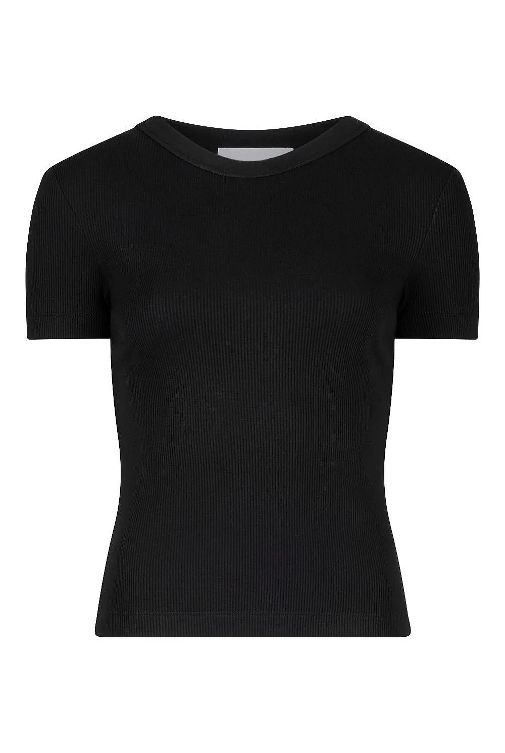 Knitted Ribbed Round-Neck T-Shirt