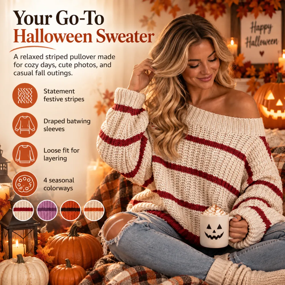 Casual Relaxed Knit Pullover Sweater