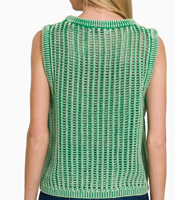 Balanced Fishnet Vest Sweater