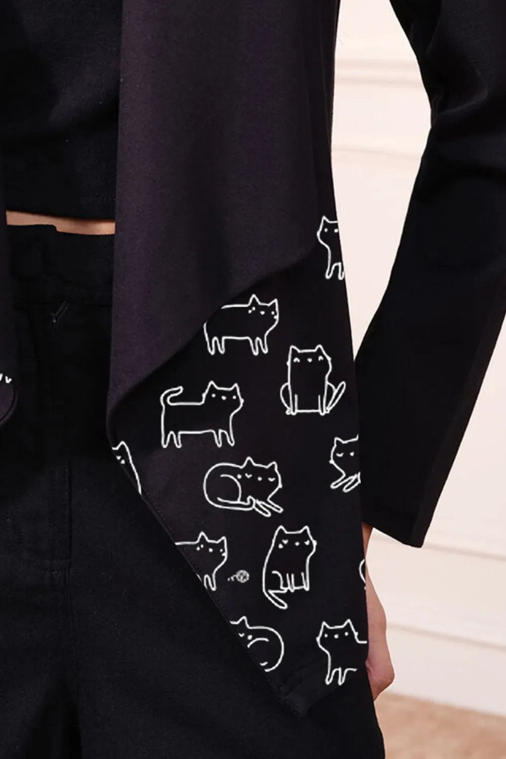 Black Long Sleeve Casual Style Jacket