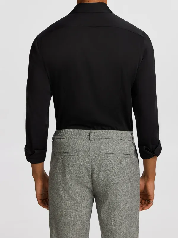 Black Regular Fit Long Sleeve Shirt