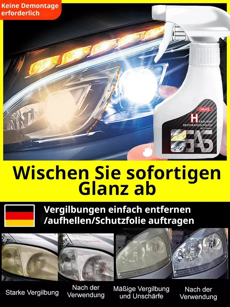 【5 Sekunden Renovierung】Flüssigkeit zur Renovierung und Reparatur von Autoscheinwerfern