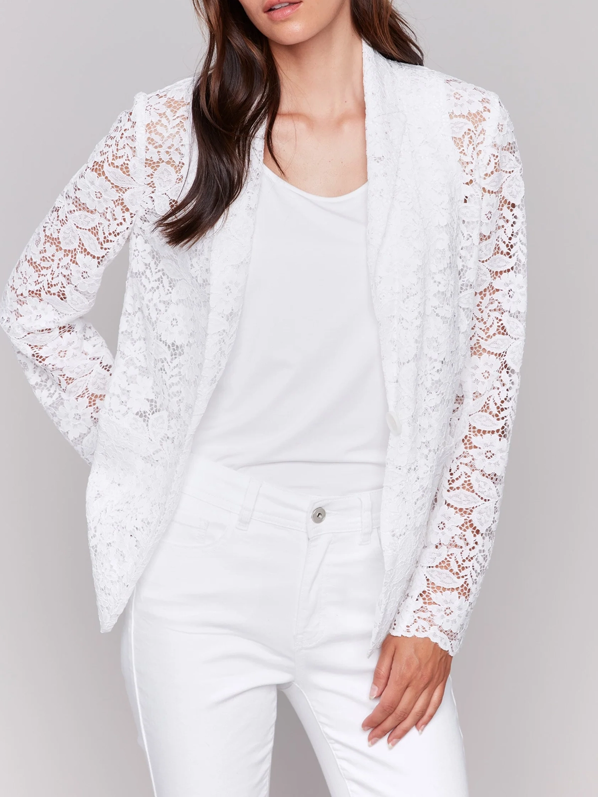 Fashionable Design Hollow Lace Suit Jacket
