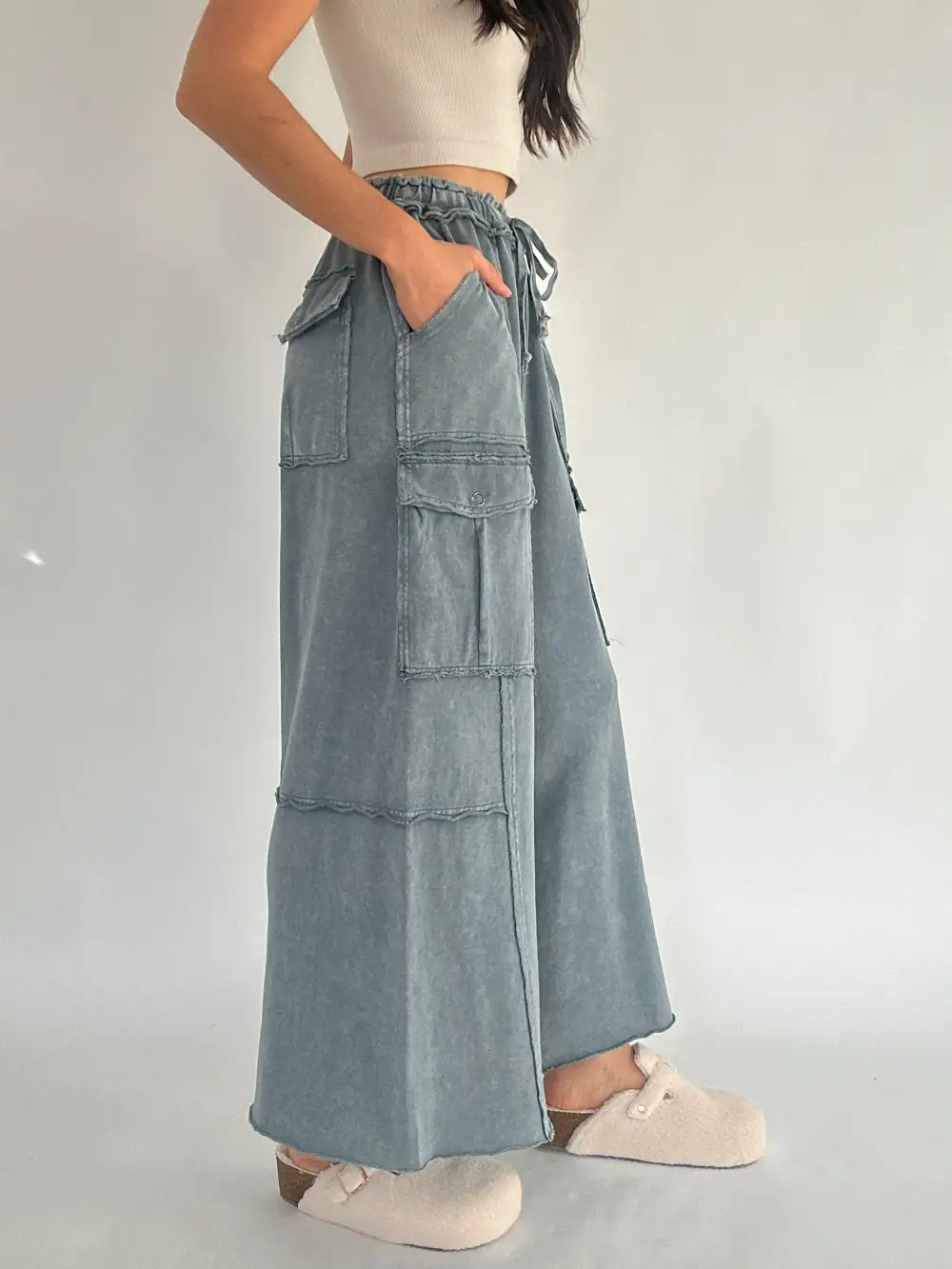 Relaxed Straight Leg Utility Pants