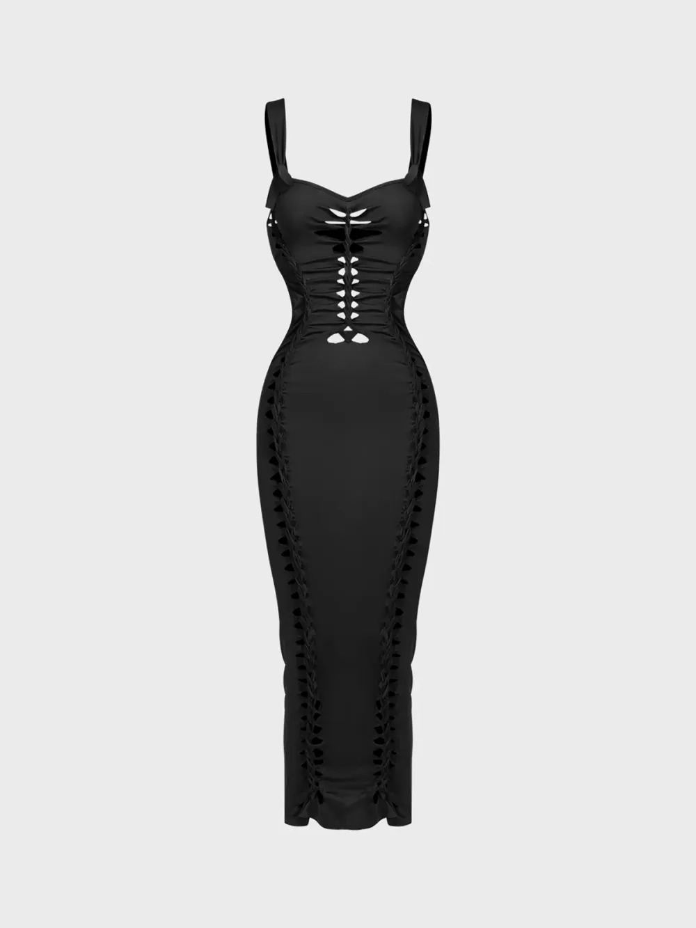 Brown Cut Out Dress Midi Dress