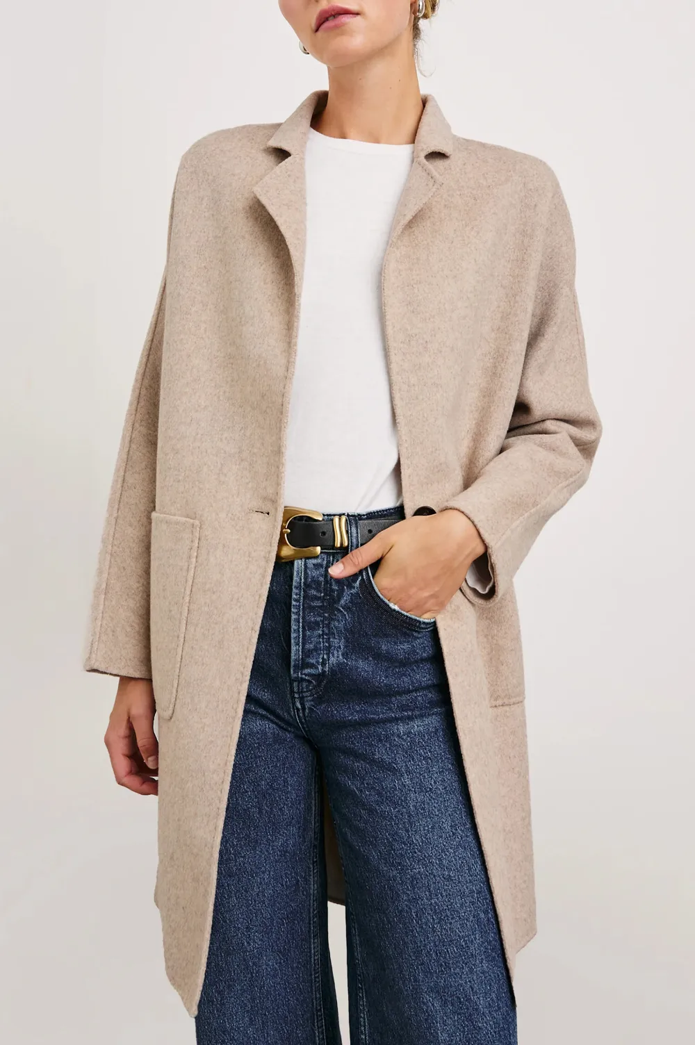 Beige Simple And Warm Women's Coat