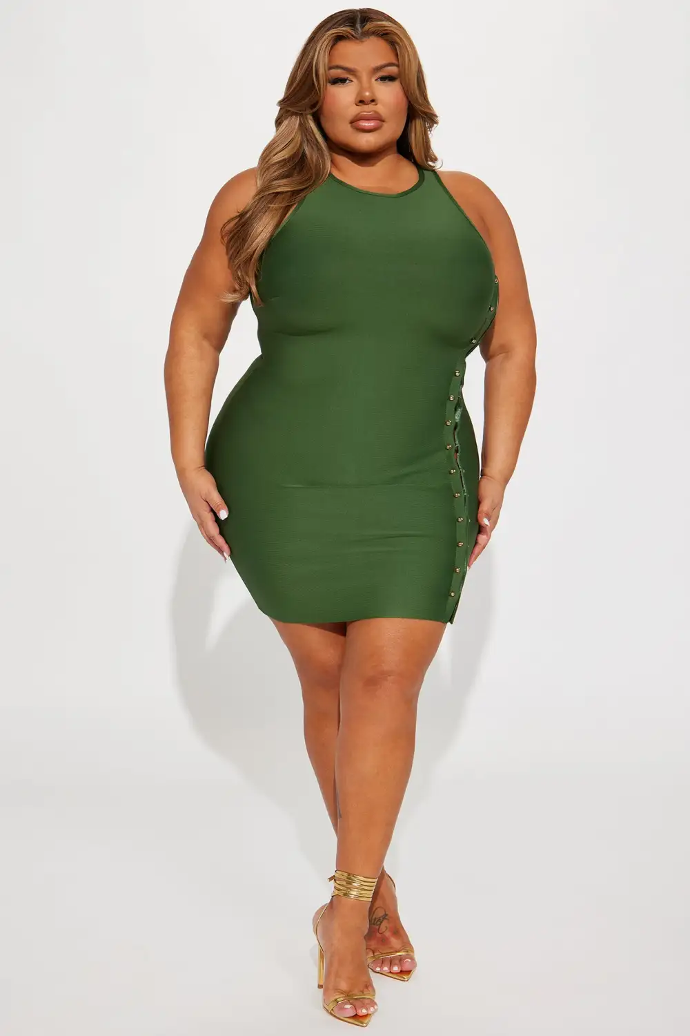 Pierce Bandage Mini Dress - Olive