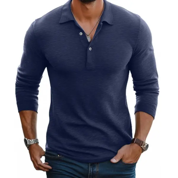 Breezy Long Sleeve Collared Knit Cotton Shirt
