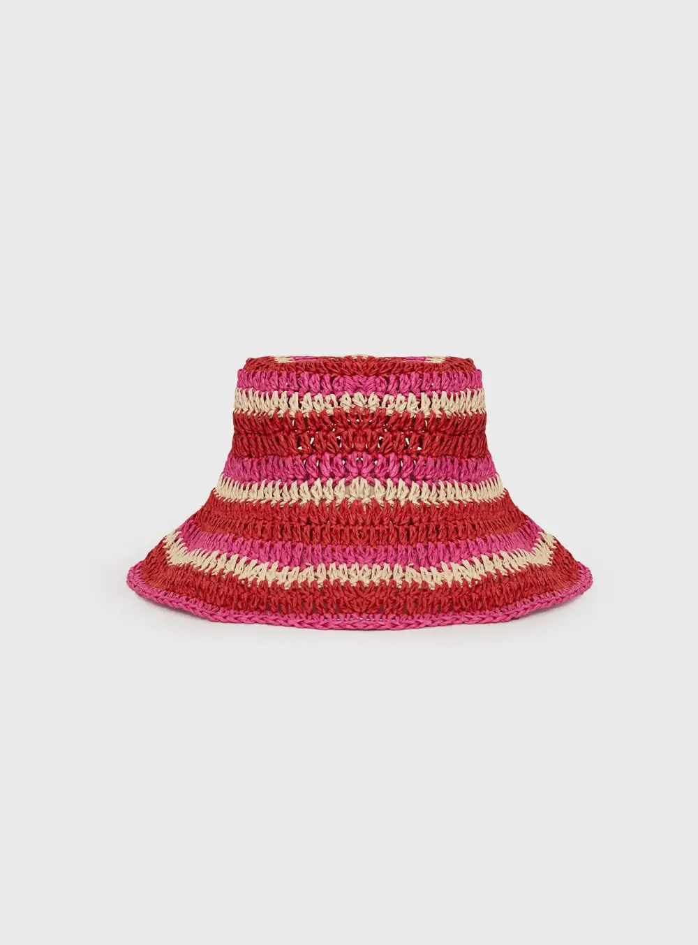 Crochet Bucket Hat Pink/red
