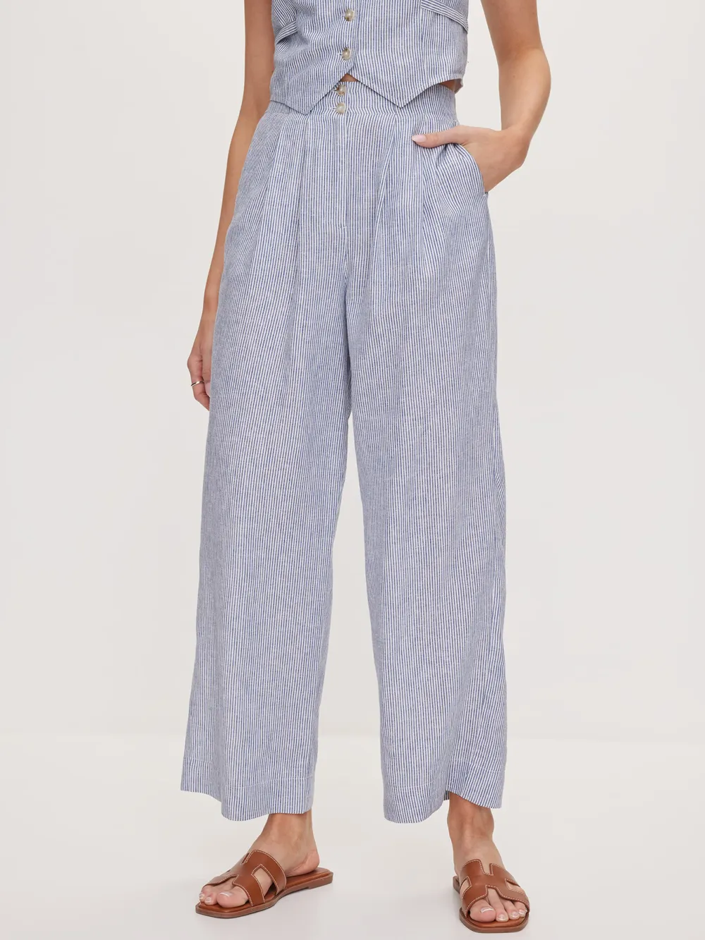 Stripe Linen Blend Pant