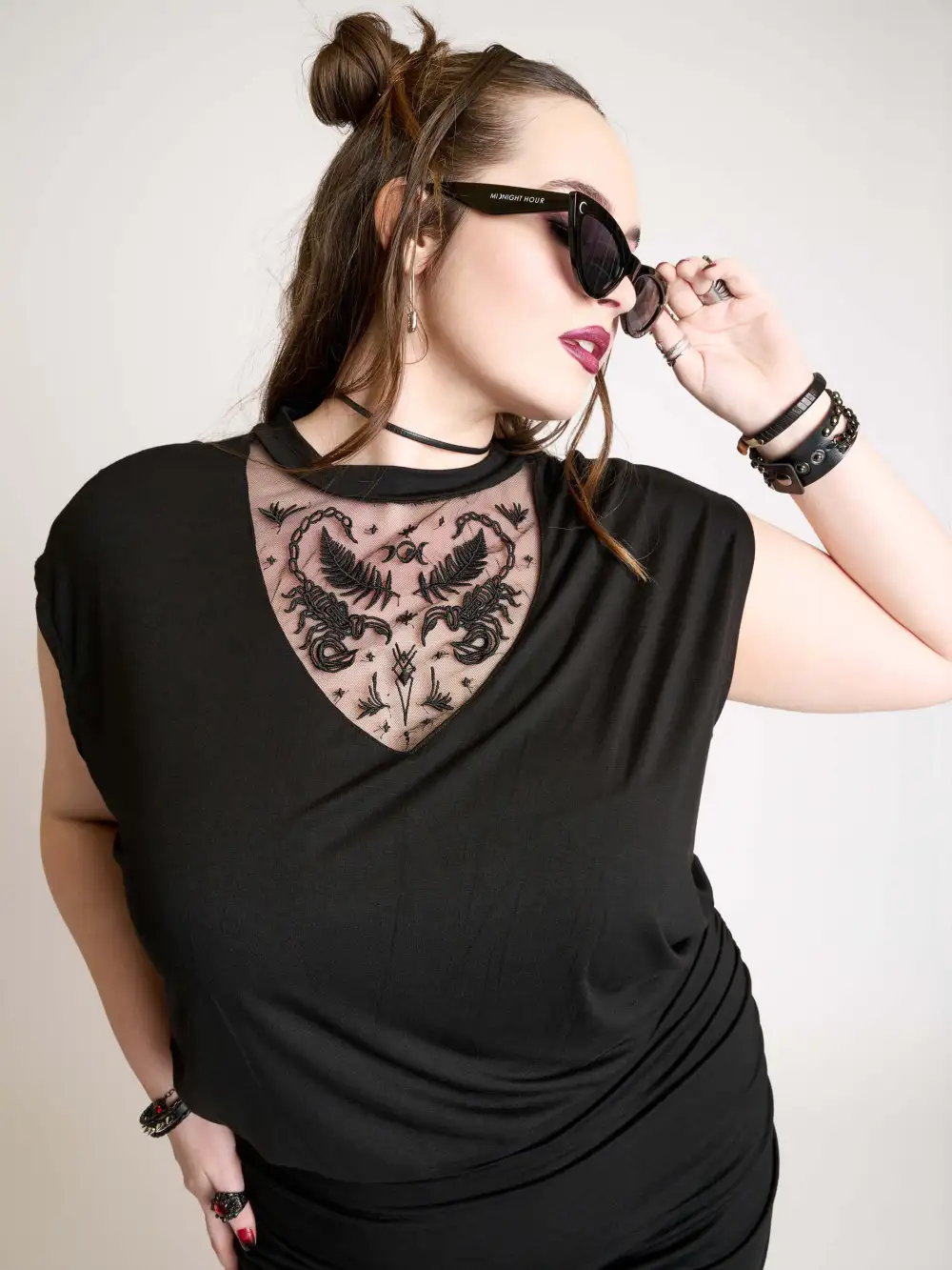 Embroidered Scorpion Blouson Dress