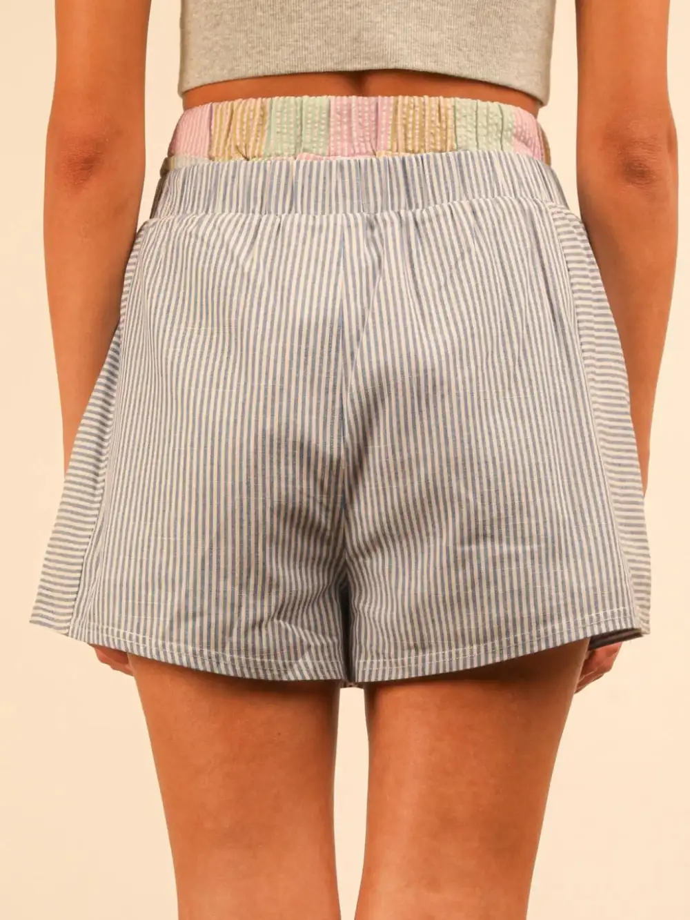 Striped High Waist Shorts