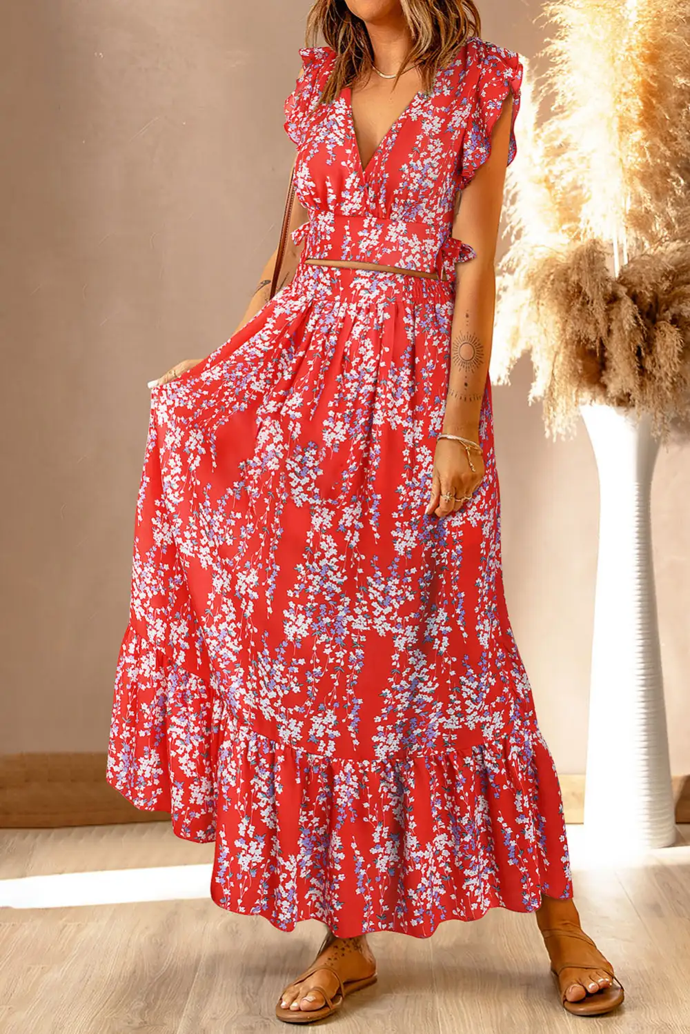 Maxi Floral Ruffle Set