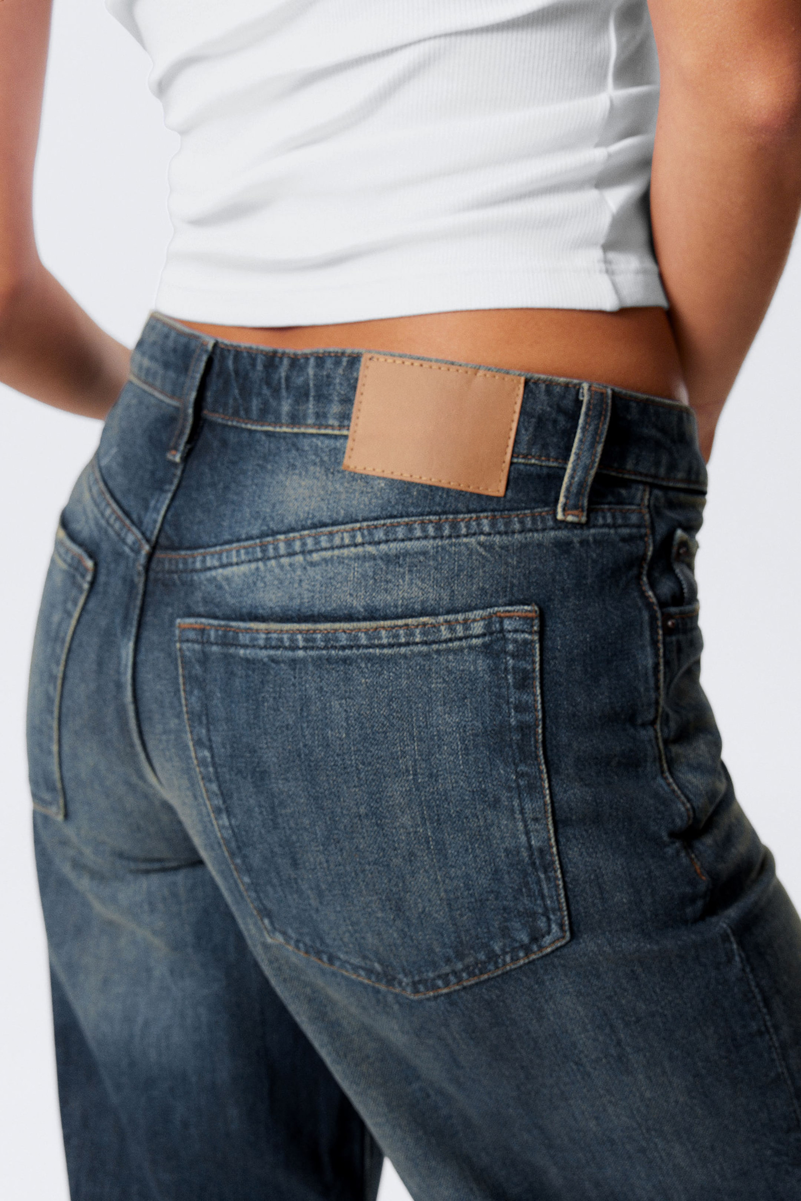 Pocketed Button Wide Leg Jeans