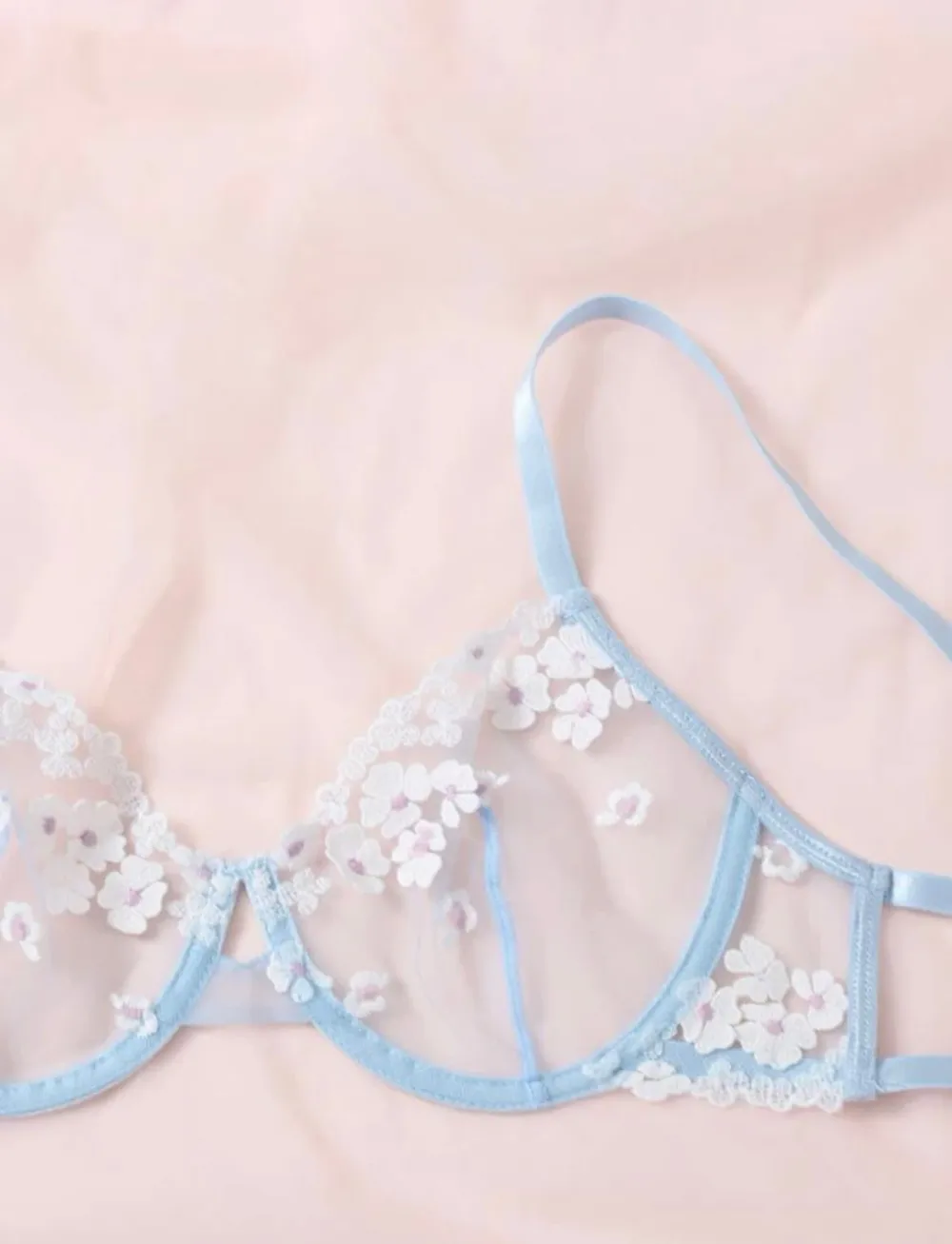 Classic Floral Mesh Lingerie Set
