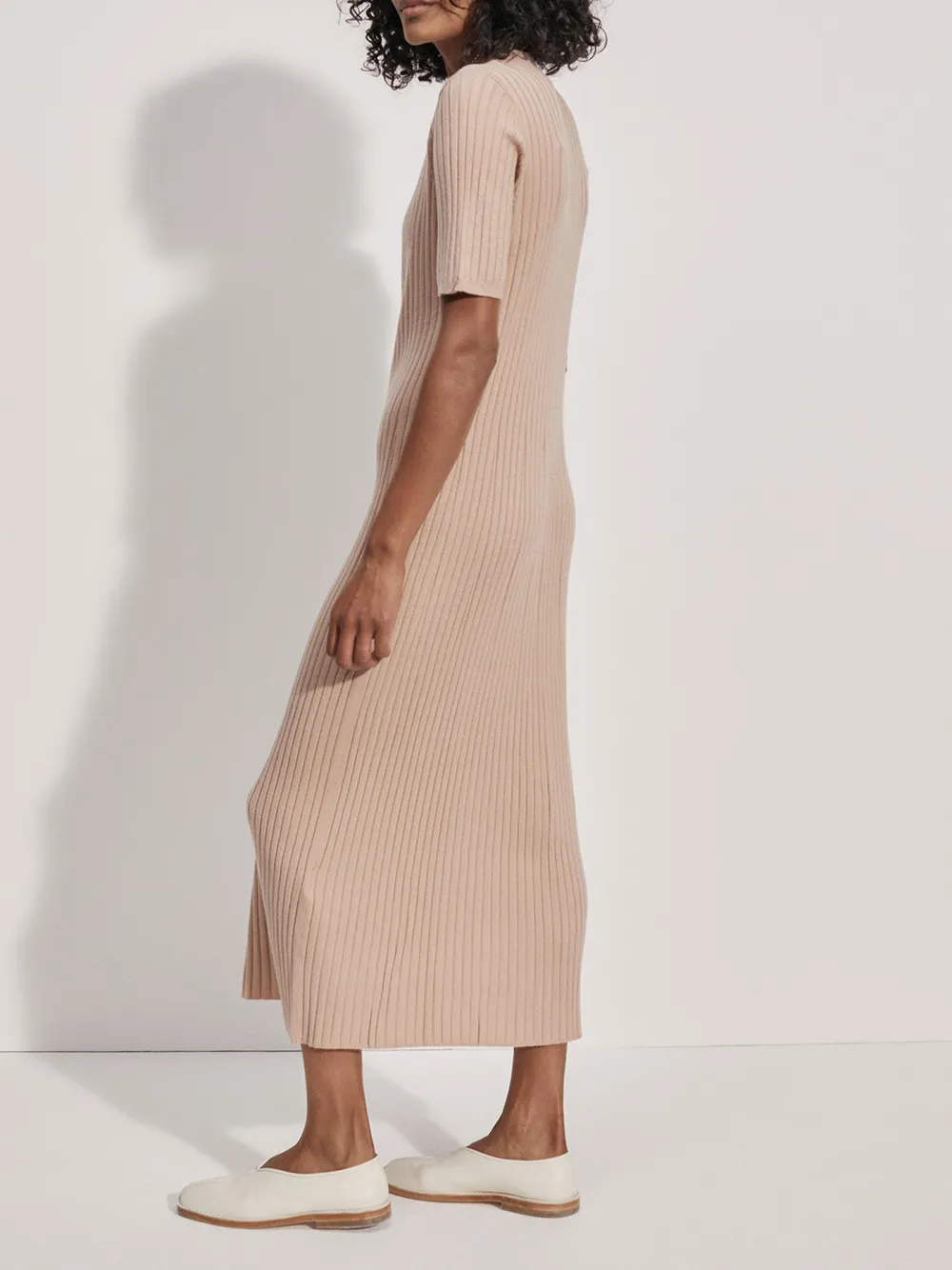 Crew Neck Rib Knit Maxi Dress