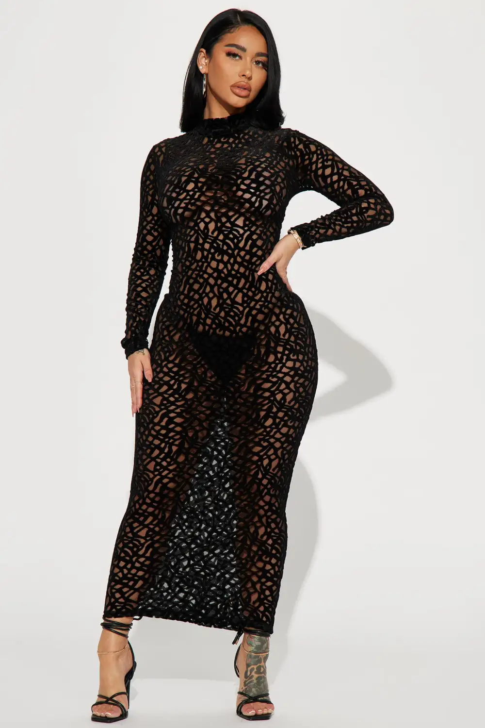 Danielle Velvet Maxi Dress - Black